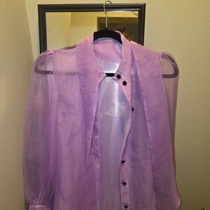 Zara Lavender Sheer Blouse
